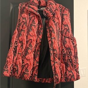 Free People Red and Black Paisley Vest